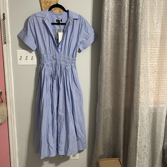 J. Crew Light Blue Striped Midi Dress - Picture 2 of 10
